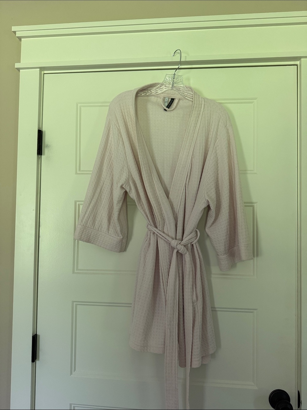 Jaclyn Intimates Light Pink Waffle Robe - Women's Short Bathrobe